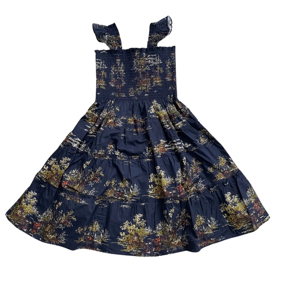 Hill House Girls The Tiny Ellie Nap Dress in Navy Equestrian Toile Size 11/12Y - Picture 4 of 7